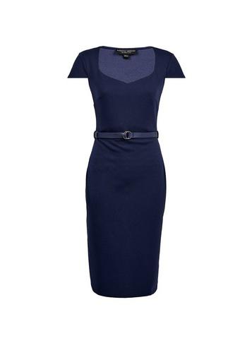 Dorothy Perkins *navy Belted Pencil Dress