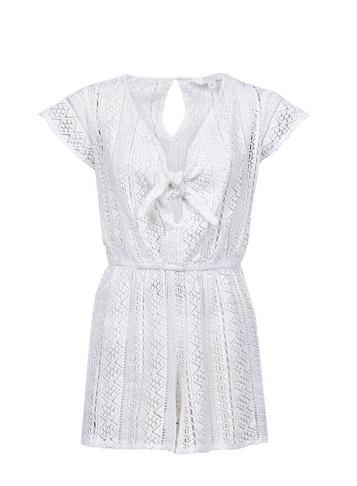 Dorothy Perkins *dp Beach White Crochet Playsuit