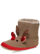 Dorothy Perkins Stone Knitted Rudolph Slippers