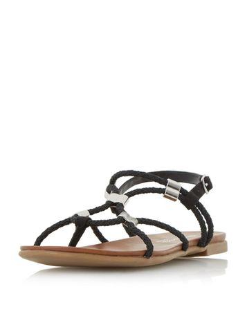Dorothy Perkins *head Over Heels By Dune Black 'layley' Flat Sandals
