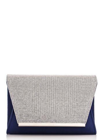 Dorothy Perkins *quiz Navy Diamante Envelope Bag