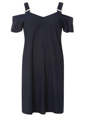 Dorothy Perkins Navy Buckle Cold Shoulder Dress