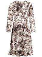 Dorothy Perkins *izabel London Brown Snake Print Wrap Dress