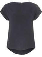 Dorothy Perkins Navy Button Sleeve Blouse