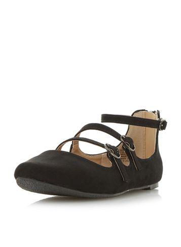 Dorothy Perkins *head Over Heels By Dune Black Hamara Flat Shoes