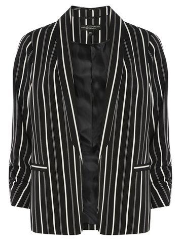 Dorothy Perkins Stripe Ruched Sleeve Blazer