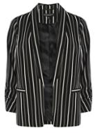 Dorothy Perkins Stripe Ruched Sleeve Blazer