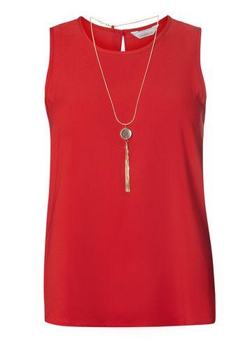Dorothy Perkins Petite Red Necklace Shell Top
