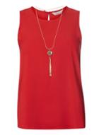 Dorothy Perkins Petite Red Necklace Shell Top