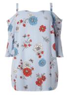 Dorothy Perkins Dp Curve Blue Stripe Bardot Top