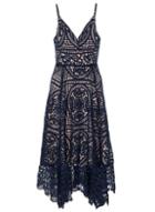 Dorothy Perkins *quiz Navy Crochet V-neck Skater Dress