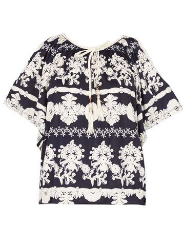 Dorothy Perkins *blue Vanilla Navy Cold Shoulder Tassel Top