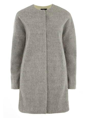 Dorothy Perkins Grey Bonded Collarless Coat