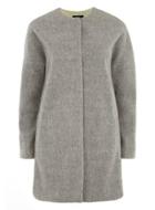 Dorothy Perkins Grey Bonded Collarless Coat