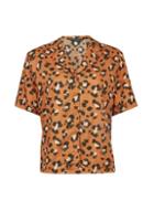 Dorothy Perkins *tall Brown Animal Print Pyjama Style Shirt