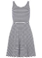 Dorothy Perkins Ivory Striped Fit And Flare Dress