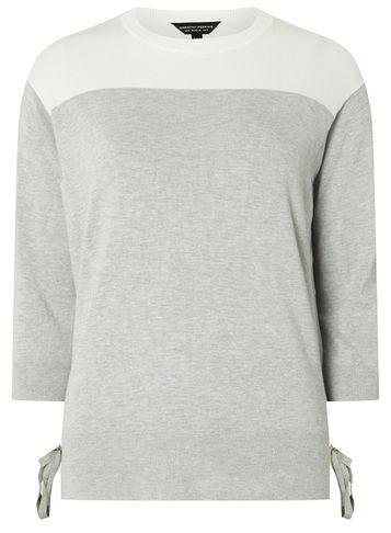 Dorothy Perkins Ivory And Grey Tie Side Jumper