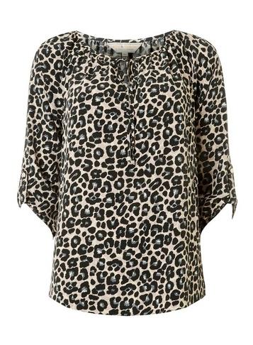 Dorothy Perkins *billie & Blossum Leopard Print Tie Neck Blouse