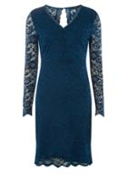 Dorothy Perkins *vero Moda Blue V-neck Lace Bodycon Dress
