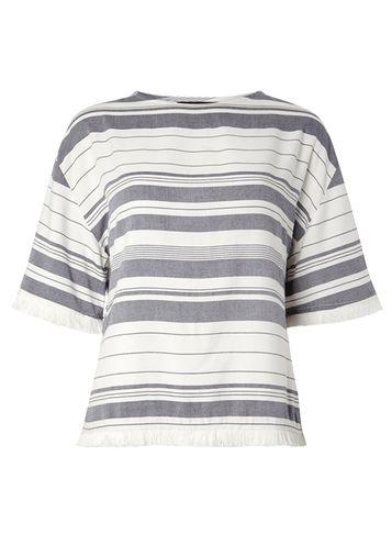 Dorothy Perkins Fringed Stripe Woven Top