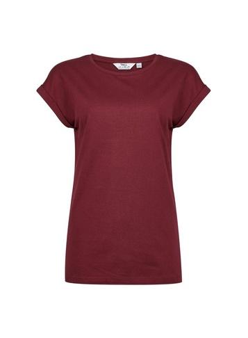 Dorothy Perkins *tall Burgundy Roll Sleeve T-shirt