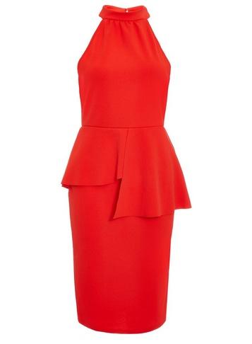 *quiz Orange Halter Pelpum Dress