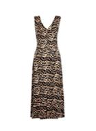 Dorothy Perkins *tall Black Animal Zig Zag Print Midi Dress