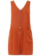 Dorothy Perkins *tall Orange Tortoiseshell Button Playsuit