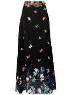 *izabel London Black Butterfly Print Maxi Skirt
