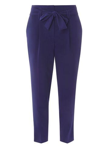 Dorothy Perkins Cobalt Crepe Tie Waist Tapered Leg Trousers