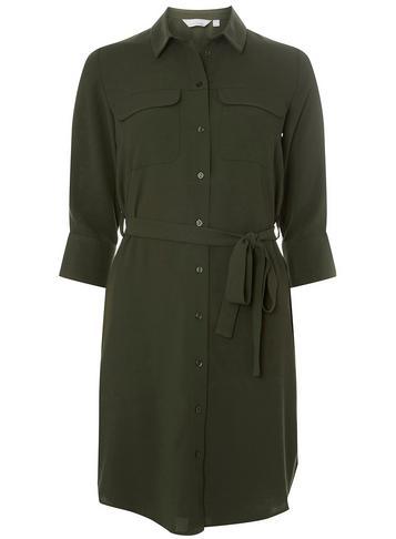 Dorothy Perkins Petite Khaki Shirt Dress