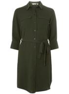 Dorothy Perkins Petite Khaki Shirt Dress