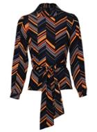 Dorothy Perkins * Izabel London Navy Geometric Tie Waist Top
