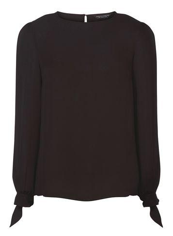 Dorothy Perkins Black Tie Cuff Top
