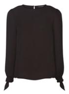 Dorothy Perkins Black Tie Cuff Top