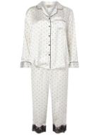 Dorothy Perkins Cream Spot Satin Pyjama Set