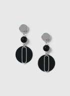 Dorothy Perkins Silver Disc And Bar Drop Earrings