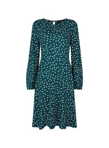 Dorothy Perkins Green Ditsy Print Fit And Flare Dress