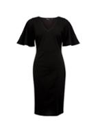 Dorothy Perkins *black Flutter Sleeve Pencil Dress
