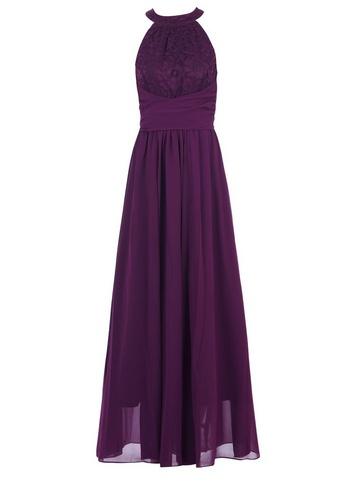 *jolie Moi Purple Lace Maxi Dress