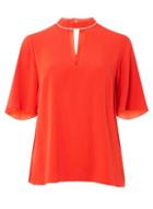 Dorothy Perkins Red Keyhole Embellished Top
