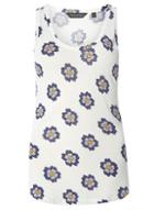 Dorothy Perkins Lilac And Ivory Geometric Floral Viscose Vest