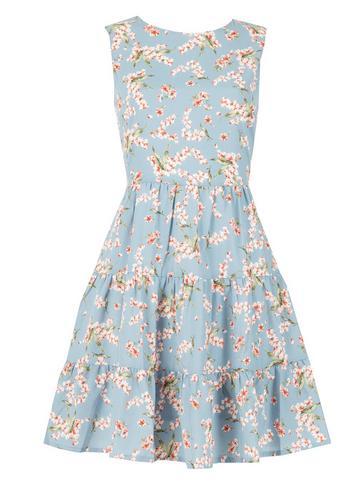 Dorothy Perkins *tenki Blue Floral Ruffle Dress