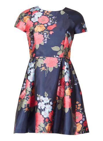 Dorothy Perkins *blue Vanilla Navy Fit And Flare Dress