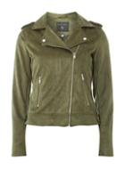 Dorothy Perkins Khaki Suedette Biker Jacket