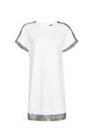 Dorothy Perkins White Animal Sequin Trim Shift Dress