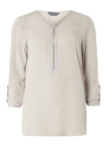 Dorothy Perkins *tall Silver Long Sleeve Top