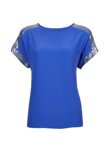 Dorothy Perkins Cobalt Shimmer Trim T-shirt
