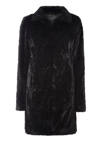 Dorothy Perkins *tall Black Longline Faux Fur Coat