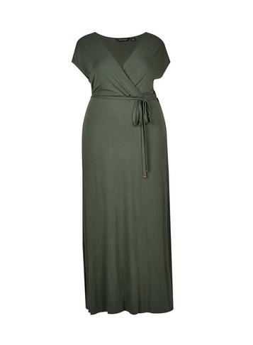 Dorothy Perkins *dp Curve Khaki Wrap Maxi Dress
